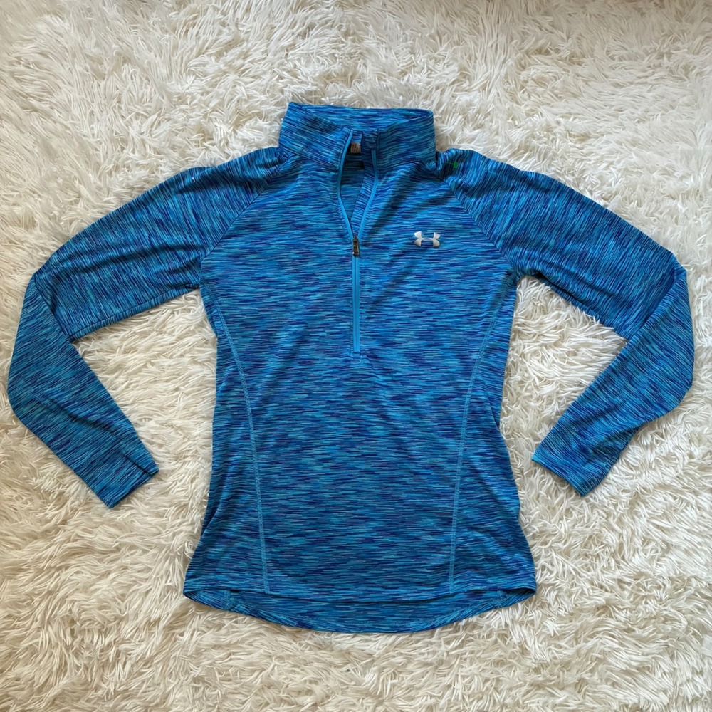 Under Armour Light Tech Fabric Twist Half Zip Pullover Blue Space Dye Size XS